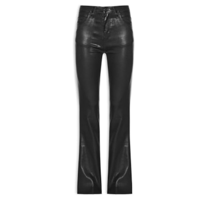 Calça Feminina Sarja Boot Basic High Like Leather - Preto