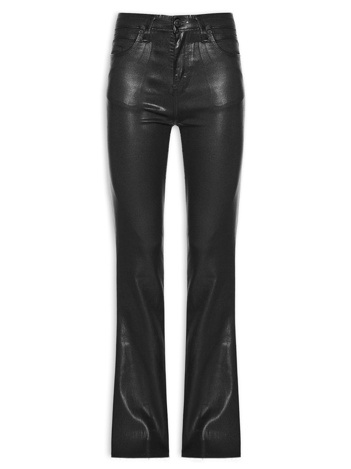 Calça Feminina Sarja Boot Basic High Like Leather - Preto