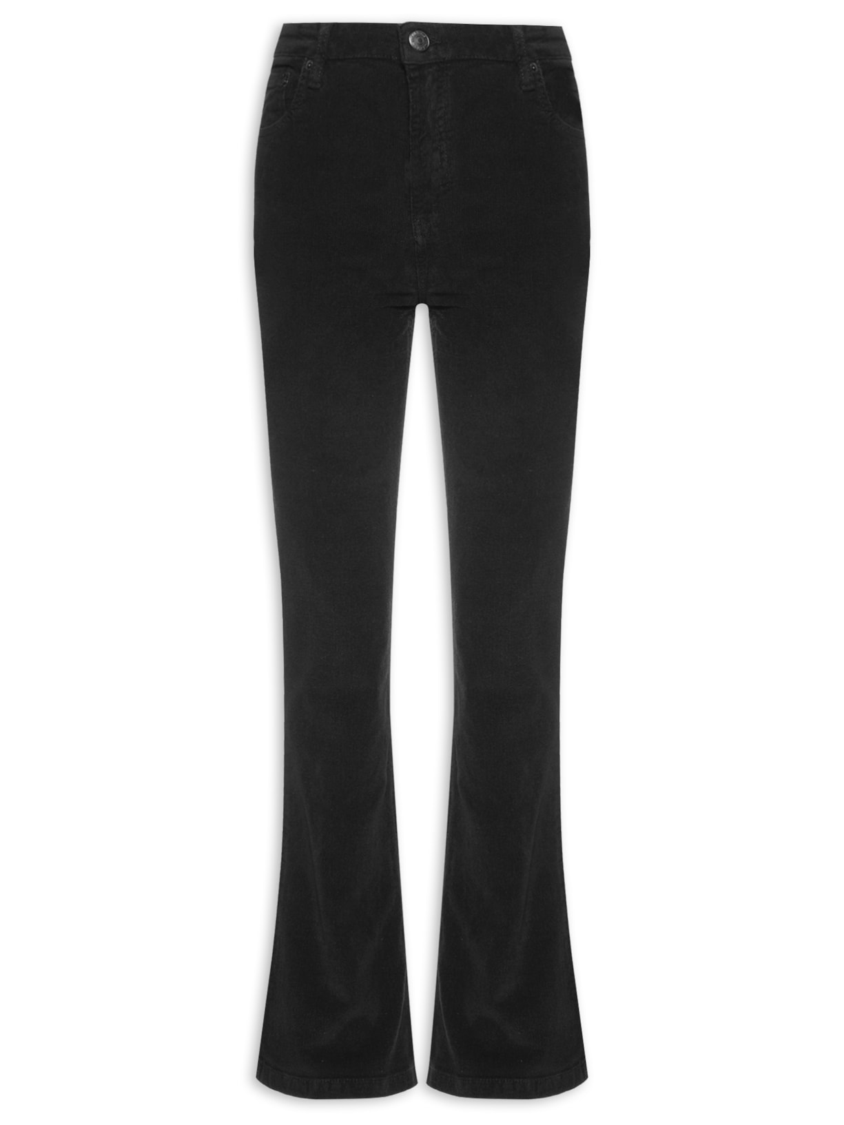 Calça Feminina Sarja Boot Basic High Veludo - Preto