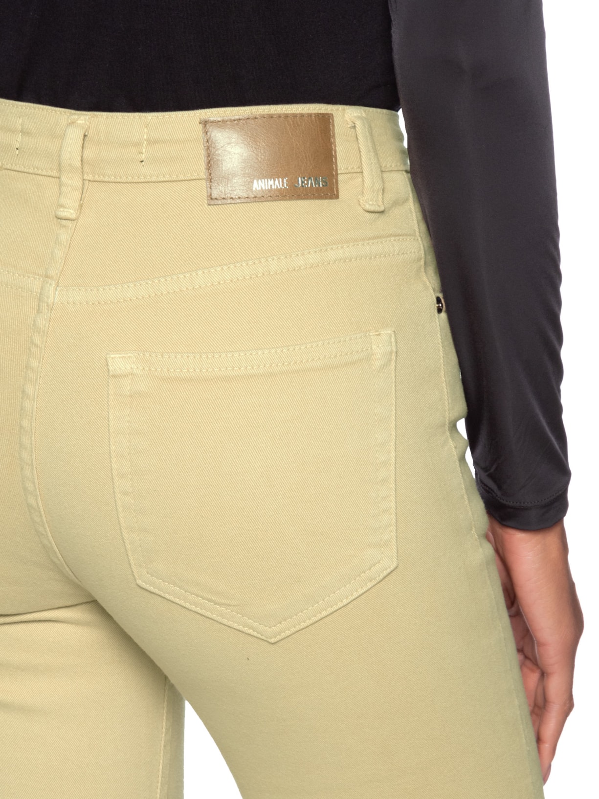 Calça Feminina Sarja Boot Basic Midi Bege Animale Jeans