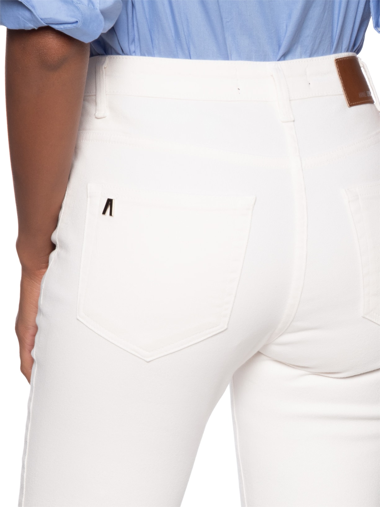 Calça Feminina Sarja Boot Basic Midi Branco Animale Jeans