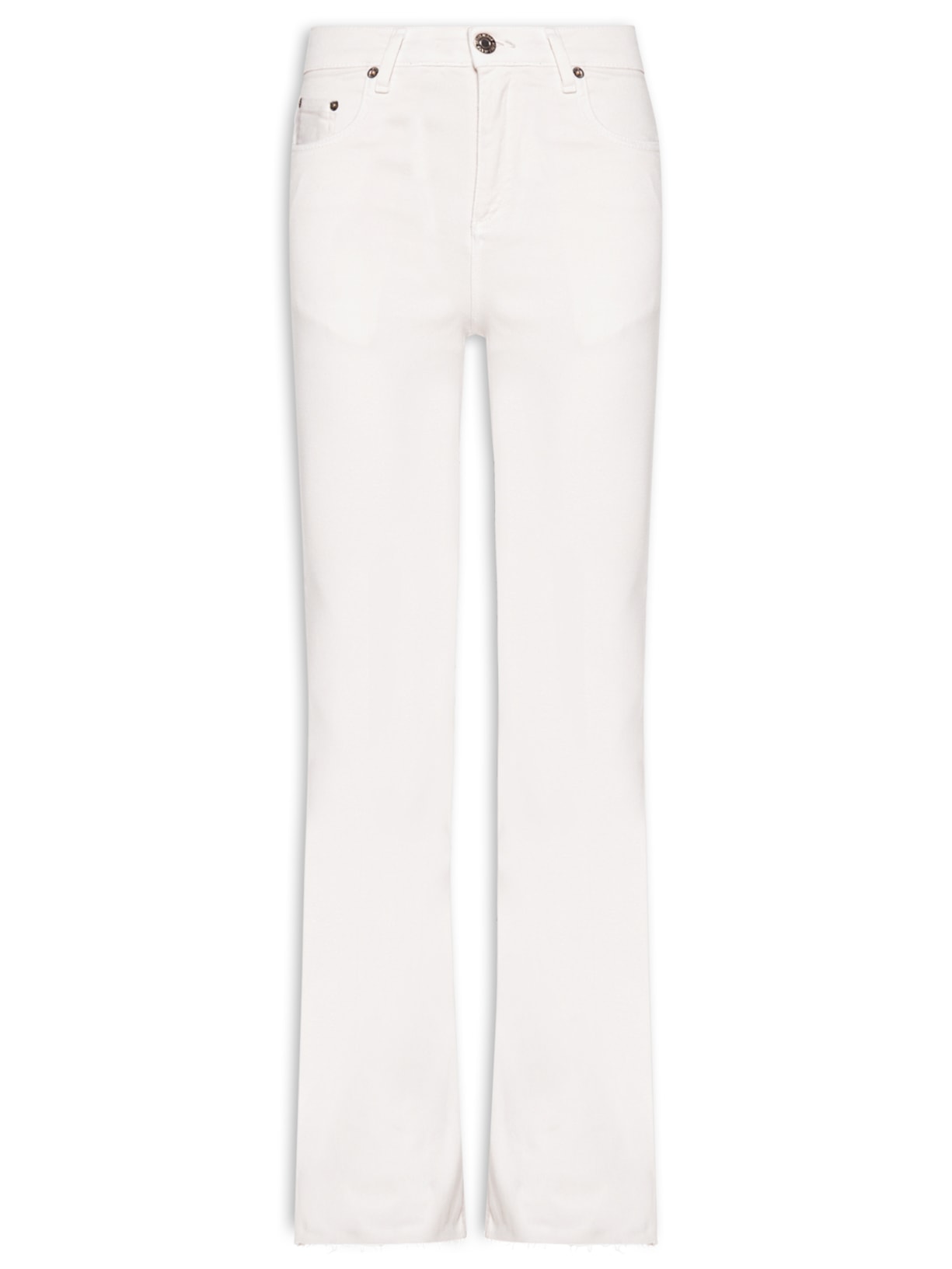 Calça Feminina Sarja Boot Basic Midi Branco Animale Jeans