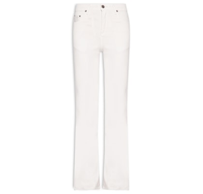 Calça Feminina Sarja Boot Basic Midi - Branco