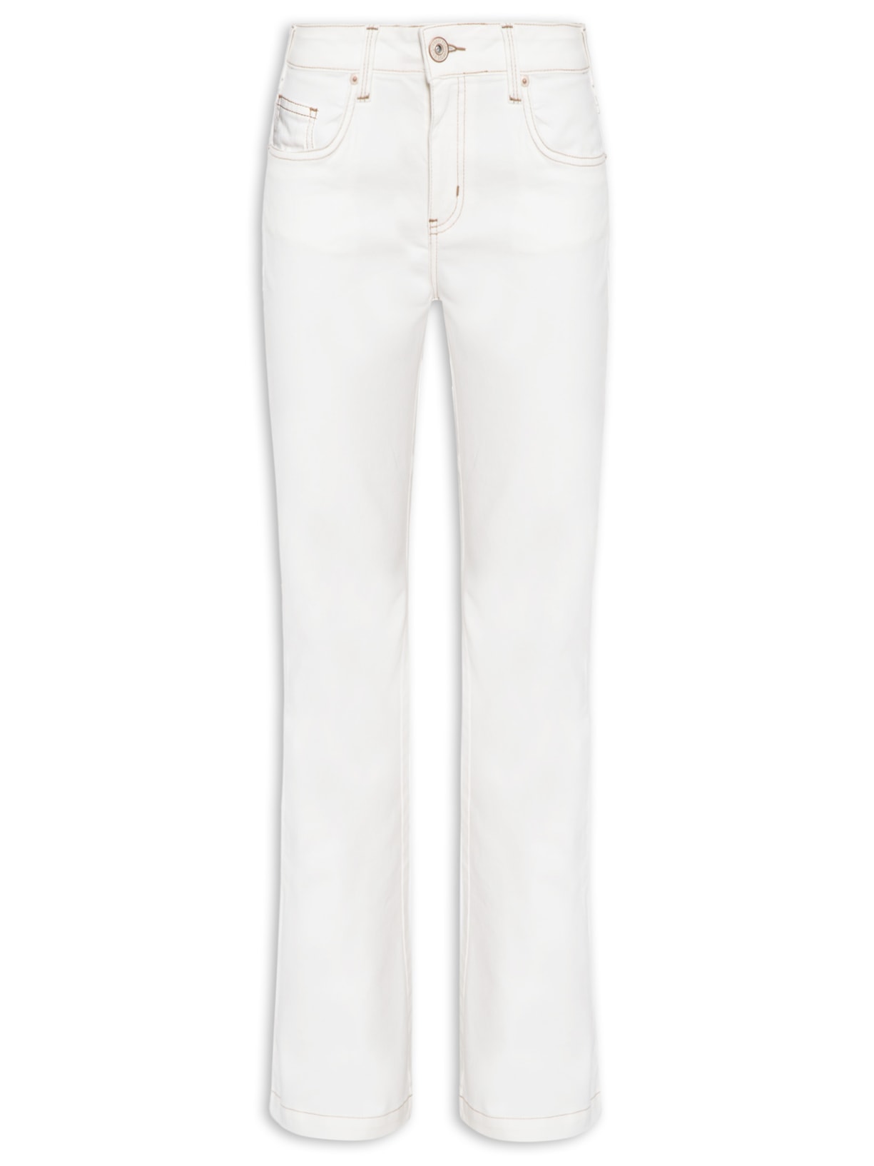 Calça Feminina Sarja Boot Cut - Off White