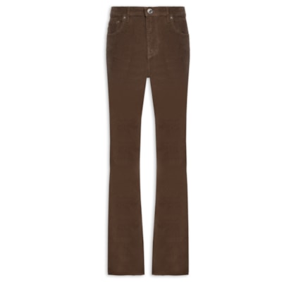 Calça Feminina Sarja Boot High Veludo - Marrom