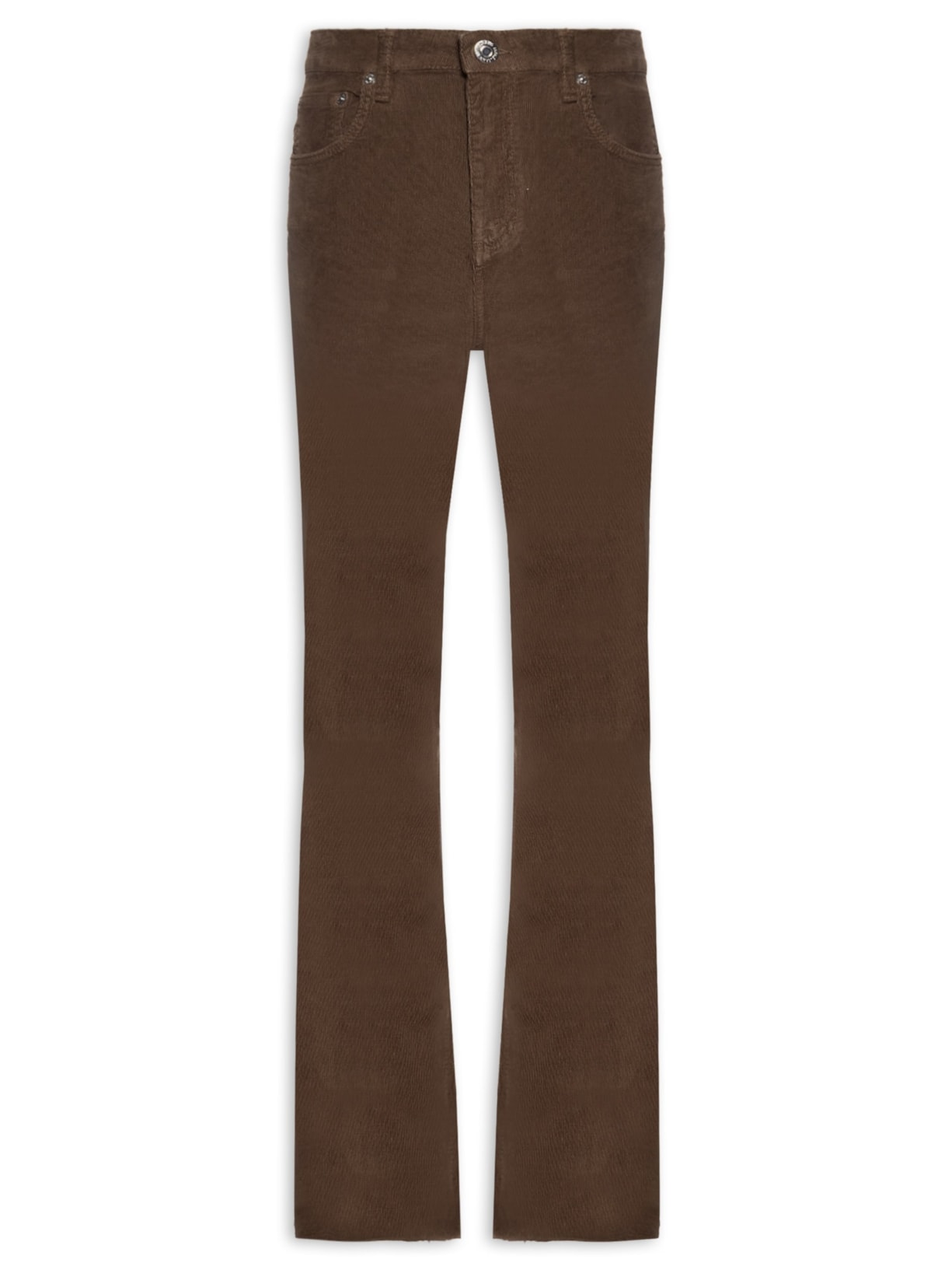 Calça Feminina Sarja Boot High Veludo - Marrom