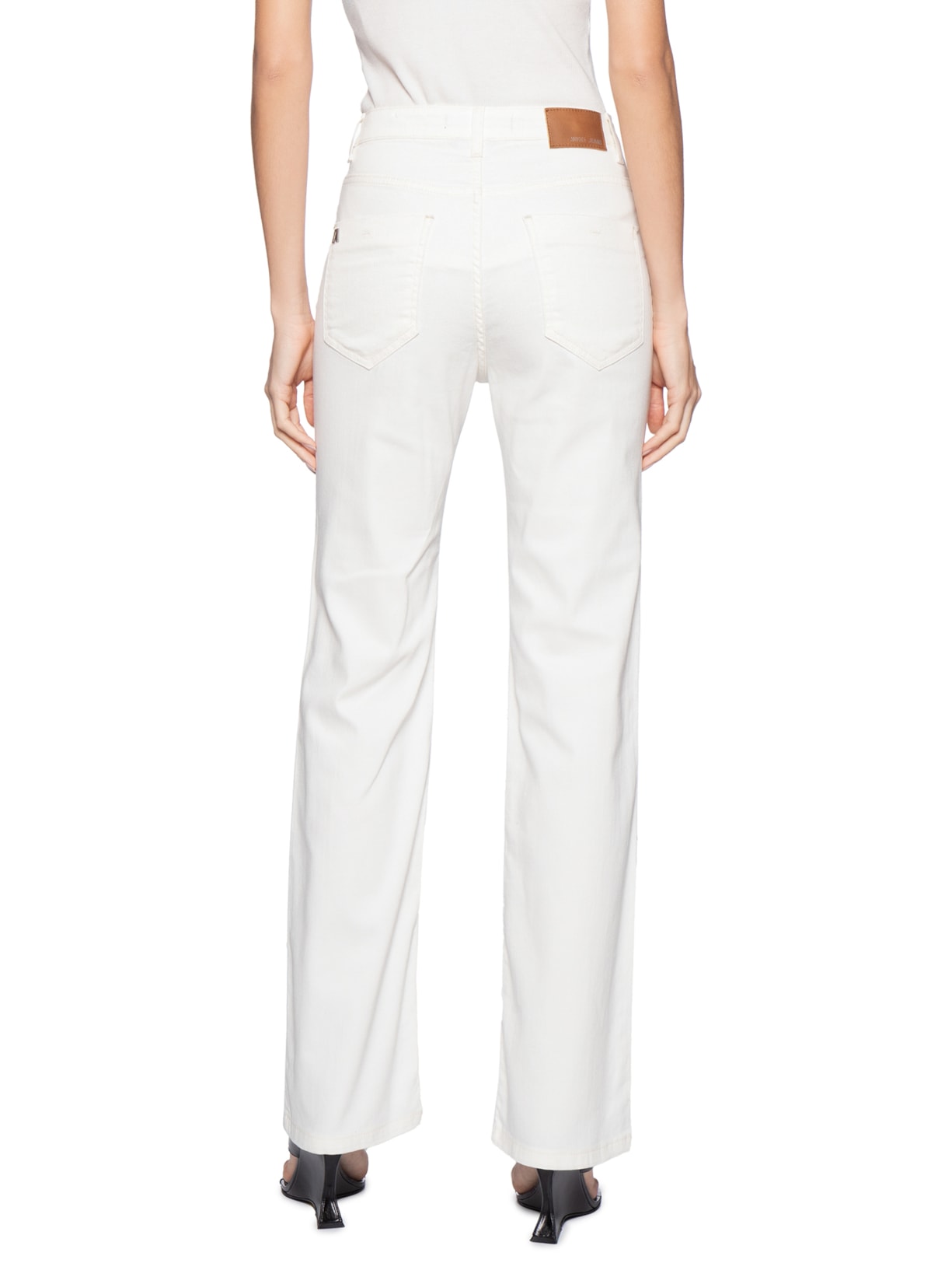 Calça Feminina Sarja Boot Vintage Midi Branco Animale Jeans