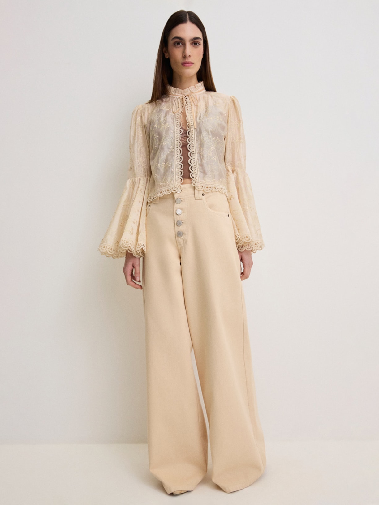 Calça Feminina Sarja Butter I26 Bege Mixed