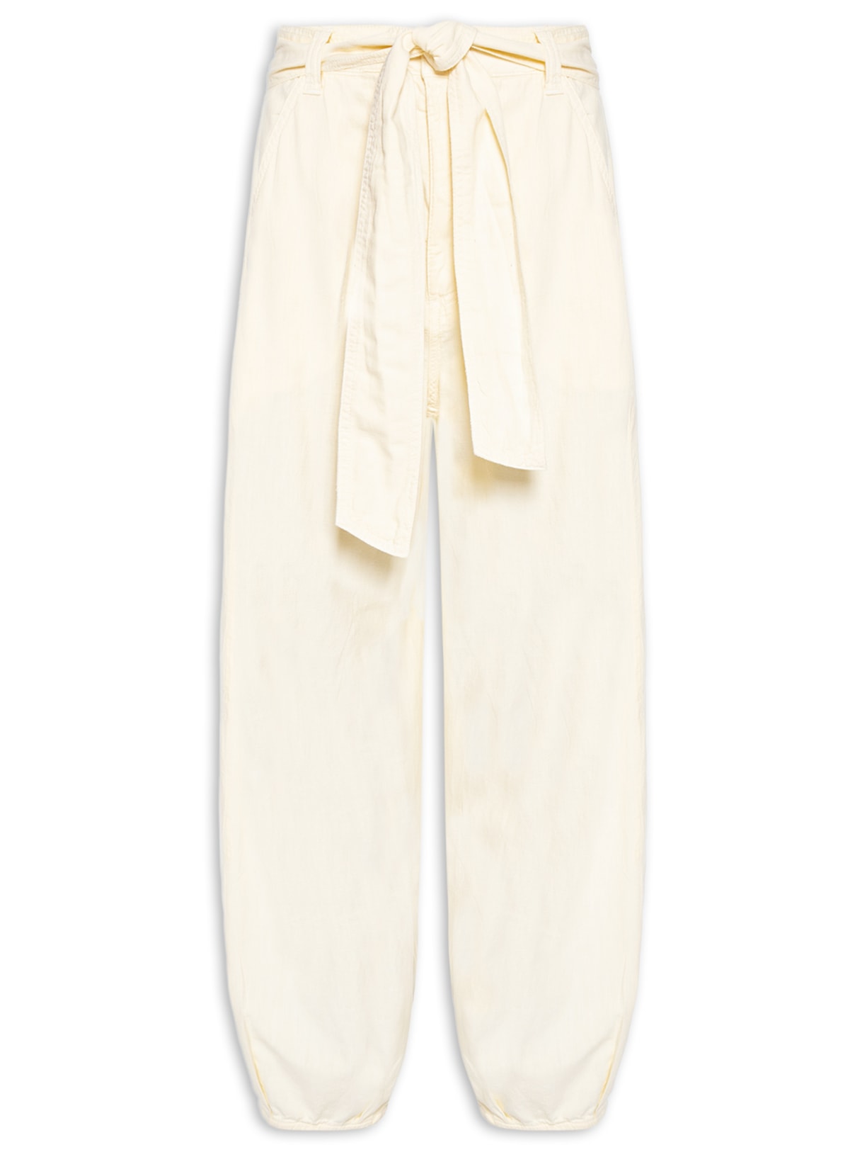 Calça Feminina Sarja Cânhamo Amarração - Amarelo