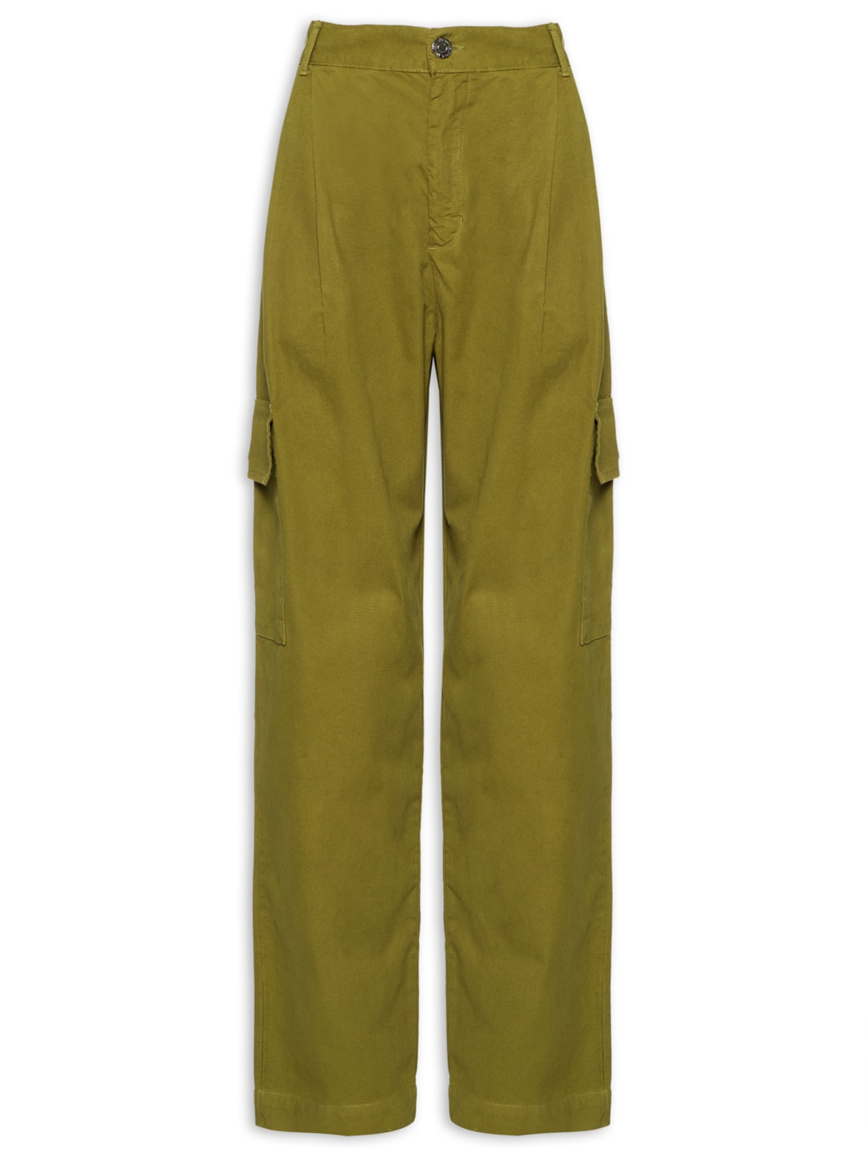 Calça Feminina Sarja Cargo Alfaiataria - Verde