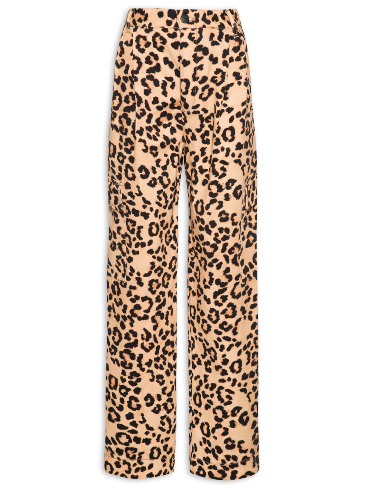 Animale Jeans Calça Feminina Sarja Cargo Estampada Animal Print