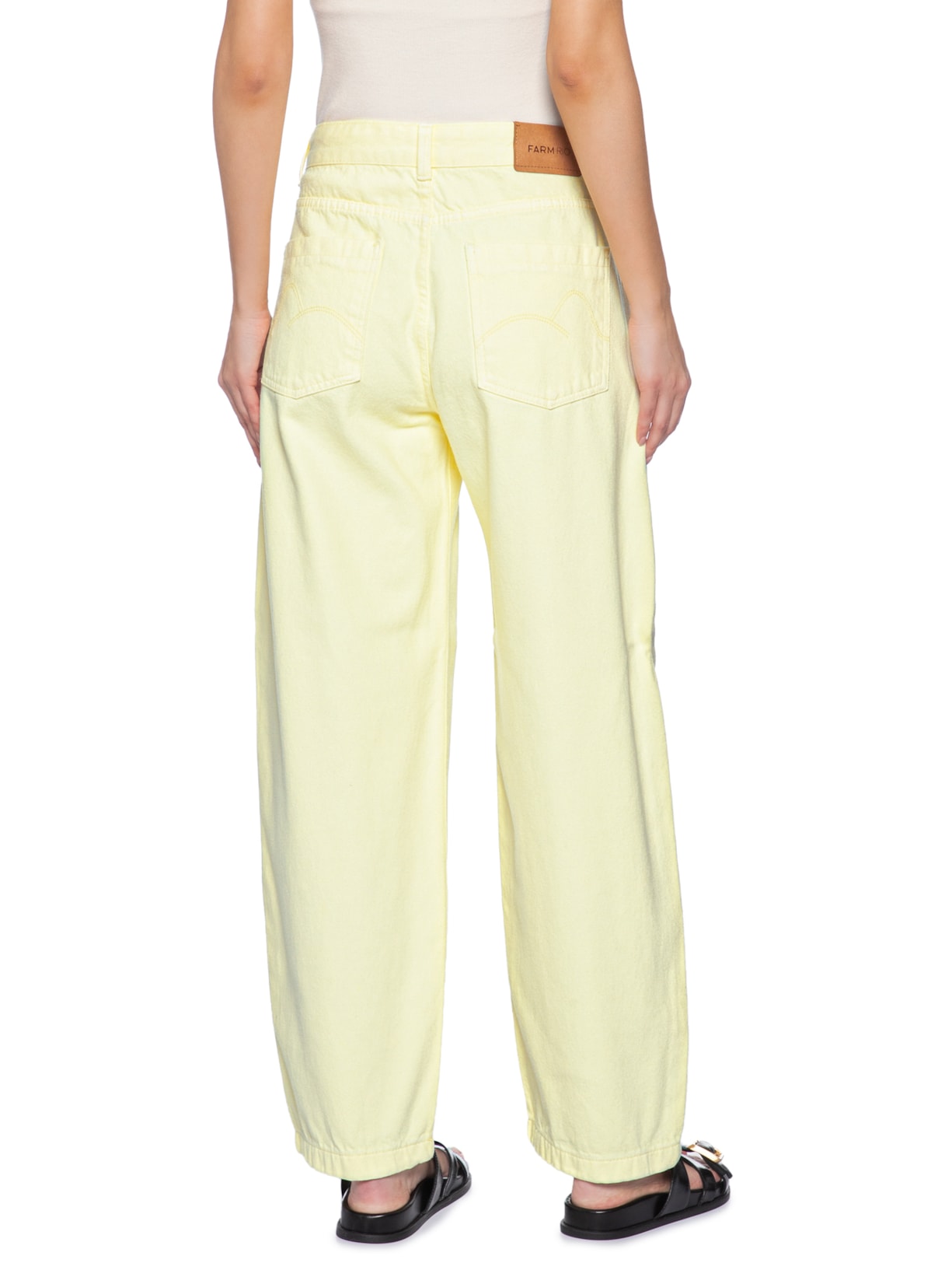 Calça Feminina Sarja Cintura Baixa Leni – Bege Farm