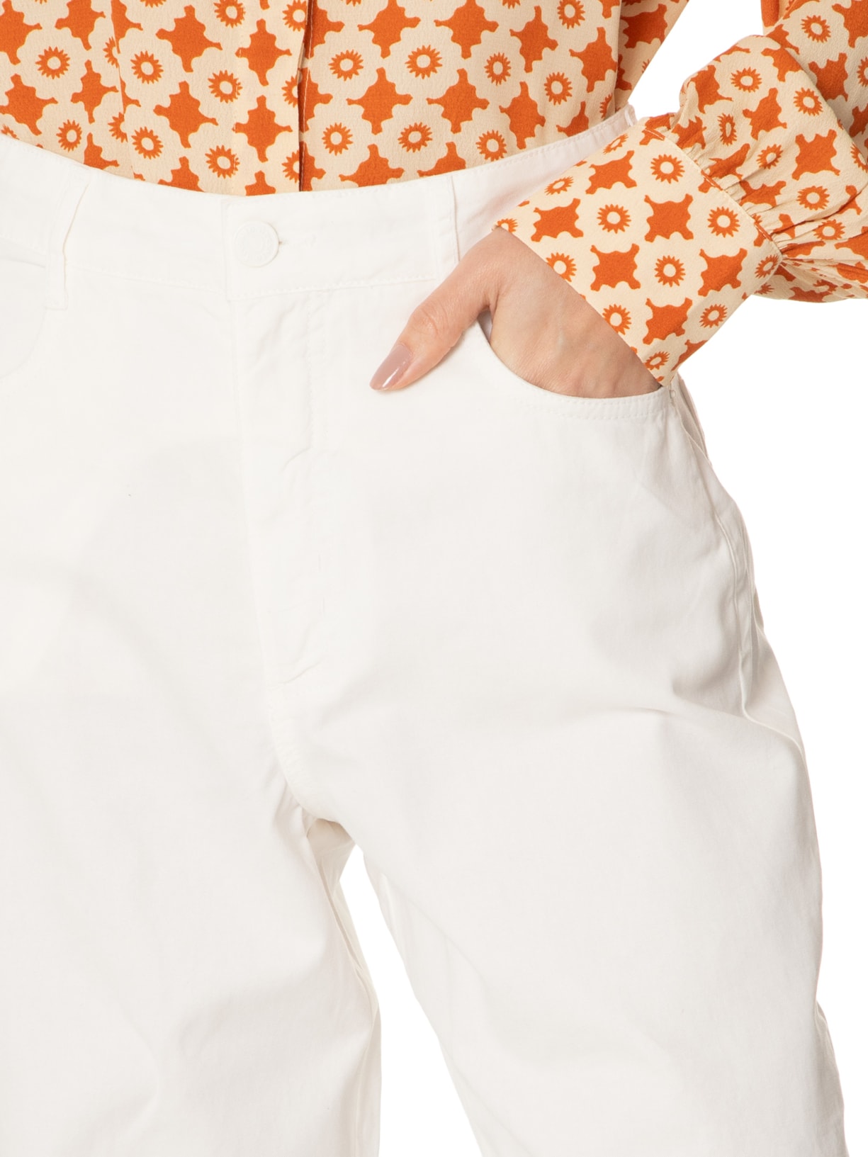 Calça Feminina Sarja Color Branco Dress To