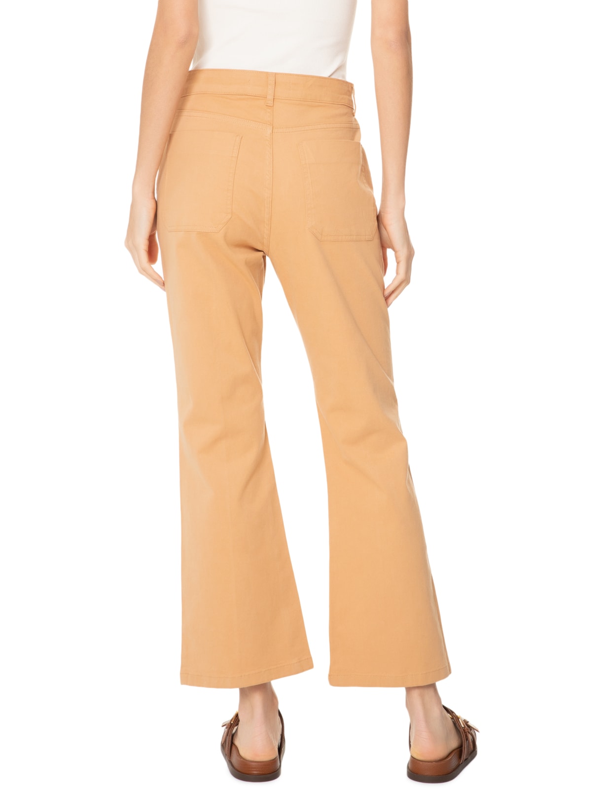 Calça Feminina Sarja Color Cropped Bege Dress To