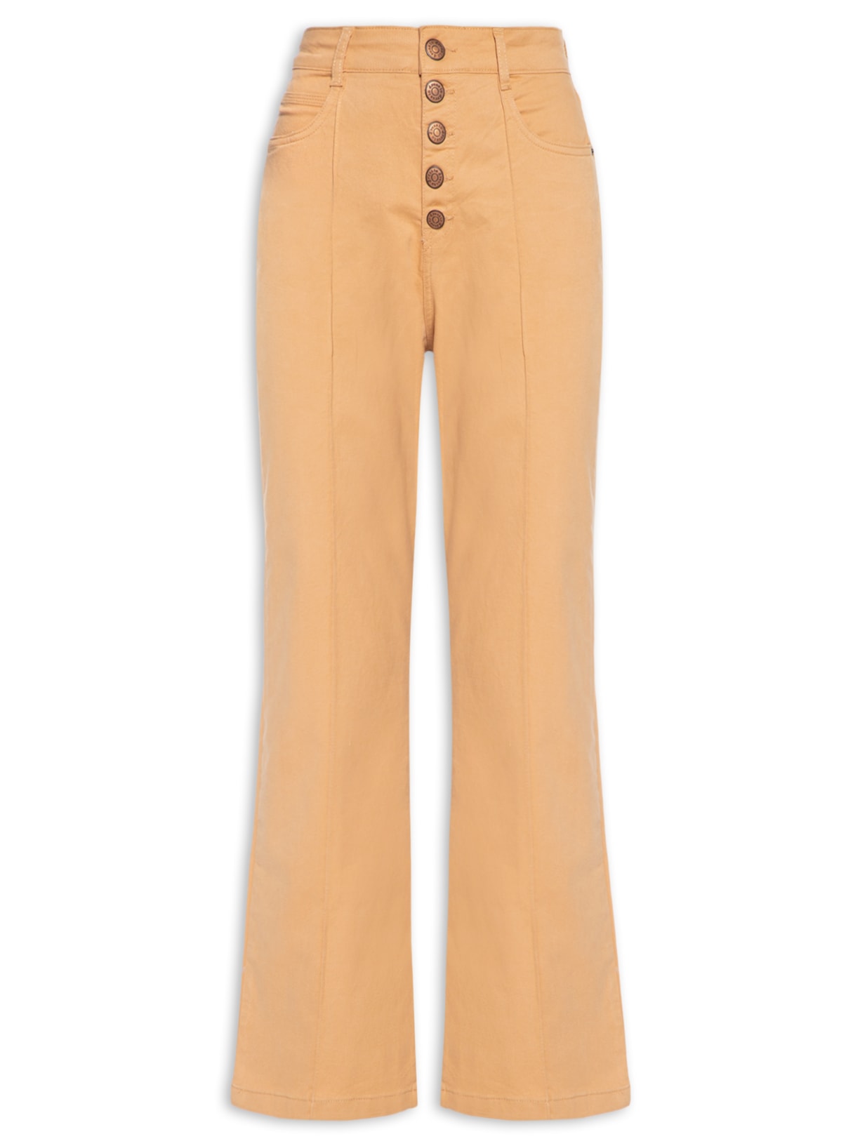 Calça Feminina Sarja Color Cropped Bege Dress To