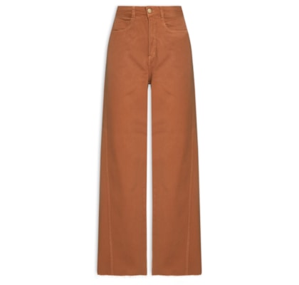 Calça Feminina Sarja Costura Deslocada - Marrom