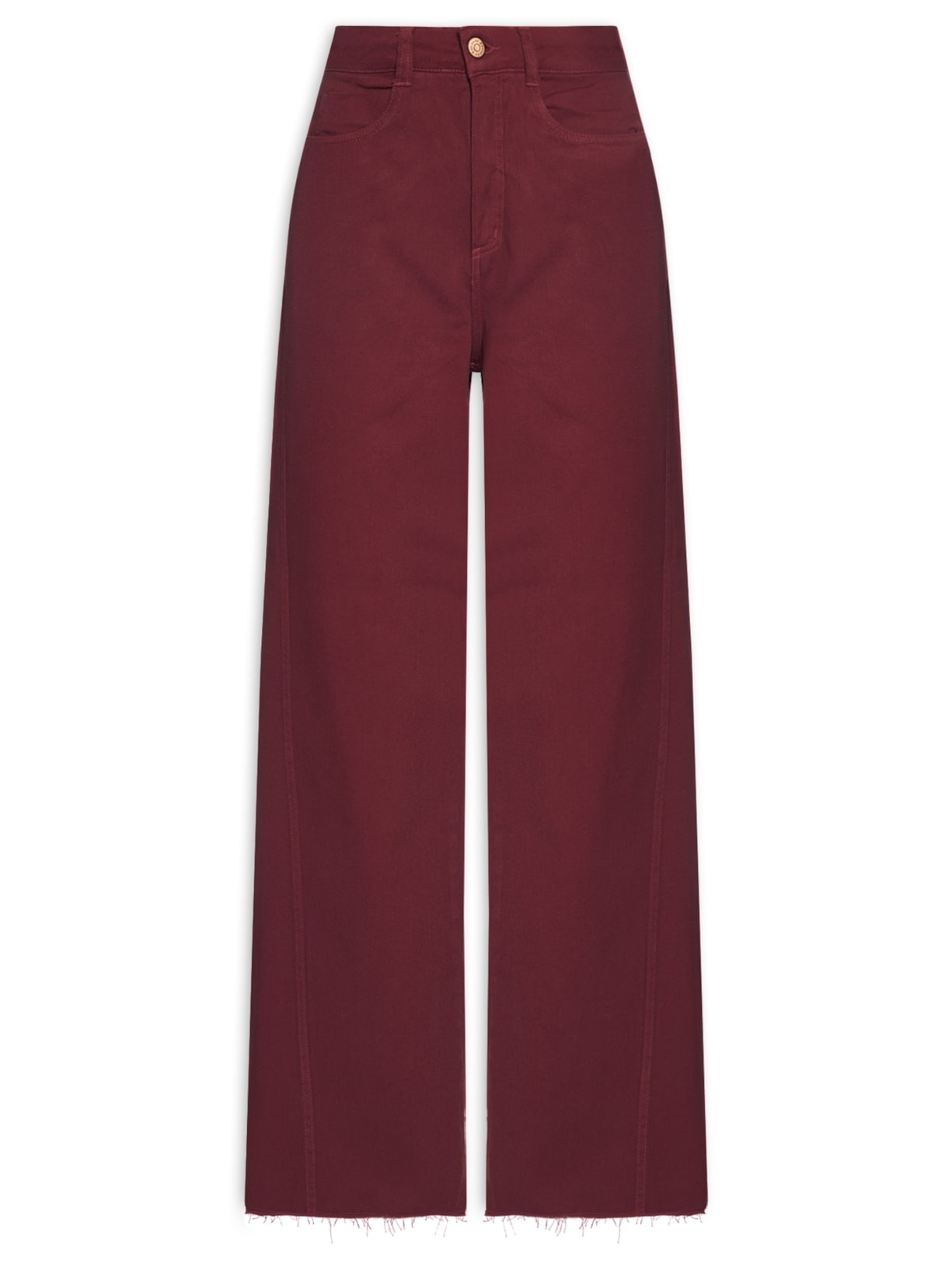 Calça Feminina Sarja Costura Deslocada Vermelho Dress To