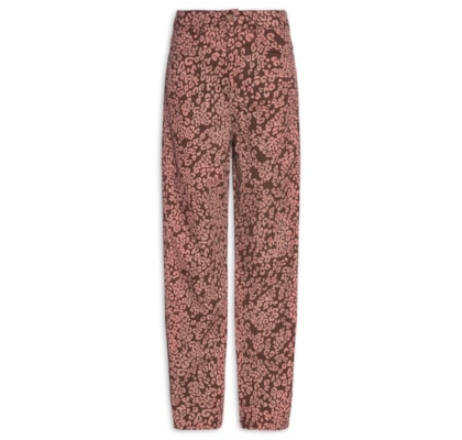 Calça Feminina Sarja Estampa Felina - Marrom