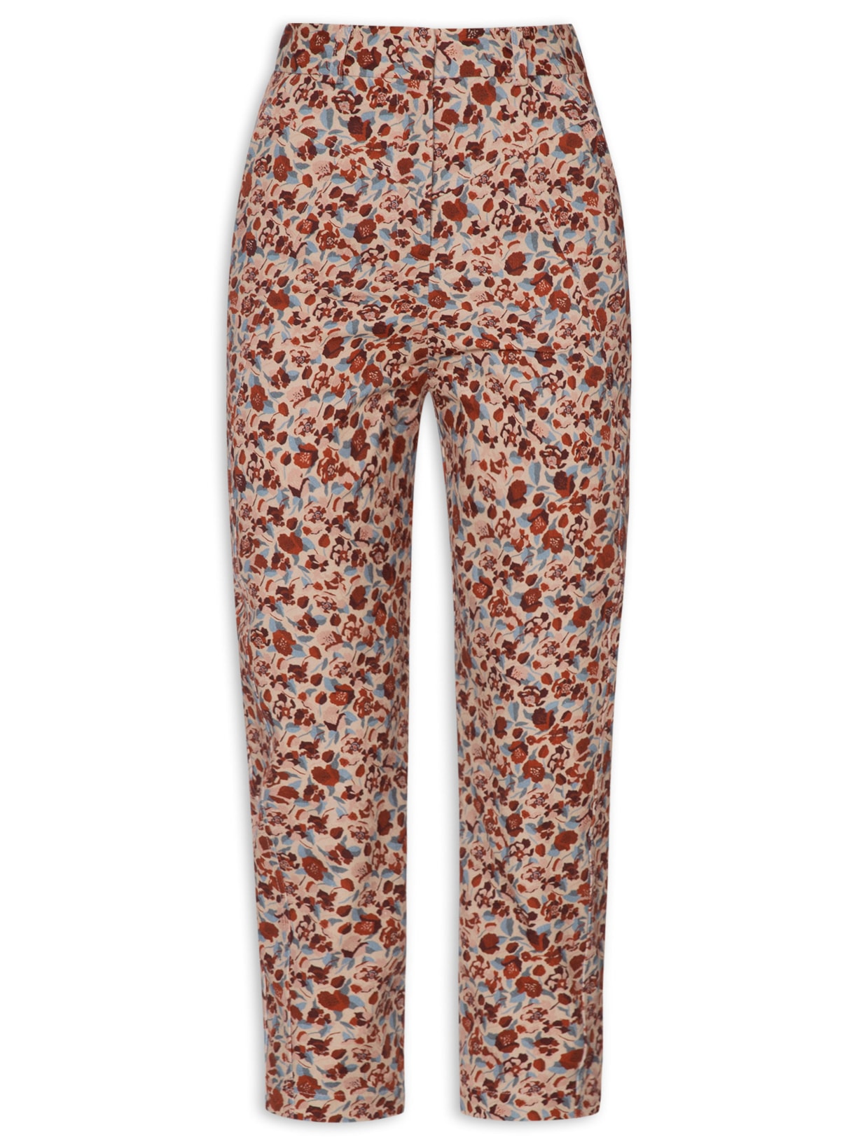 Calça Feminina Sarja Estampada - Rosa