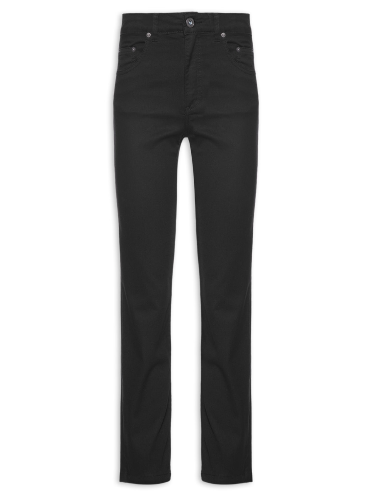 Calça Feminina Sarja Five Pockets Resinado - Preto