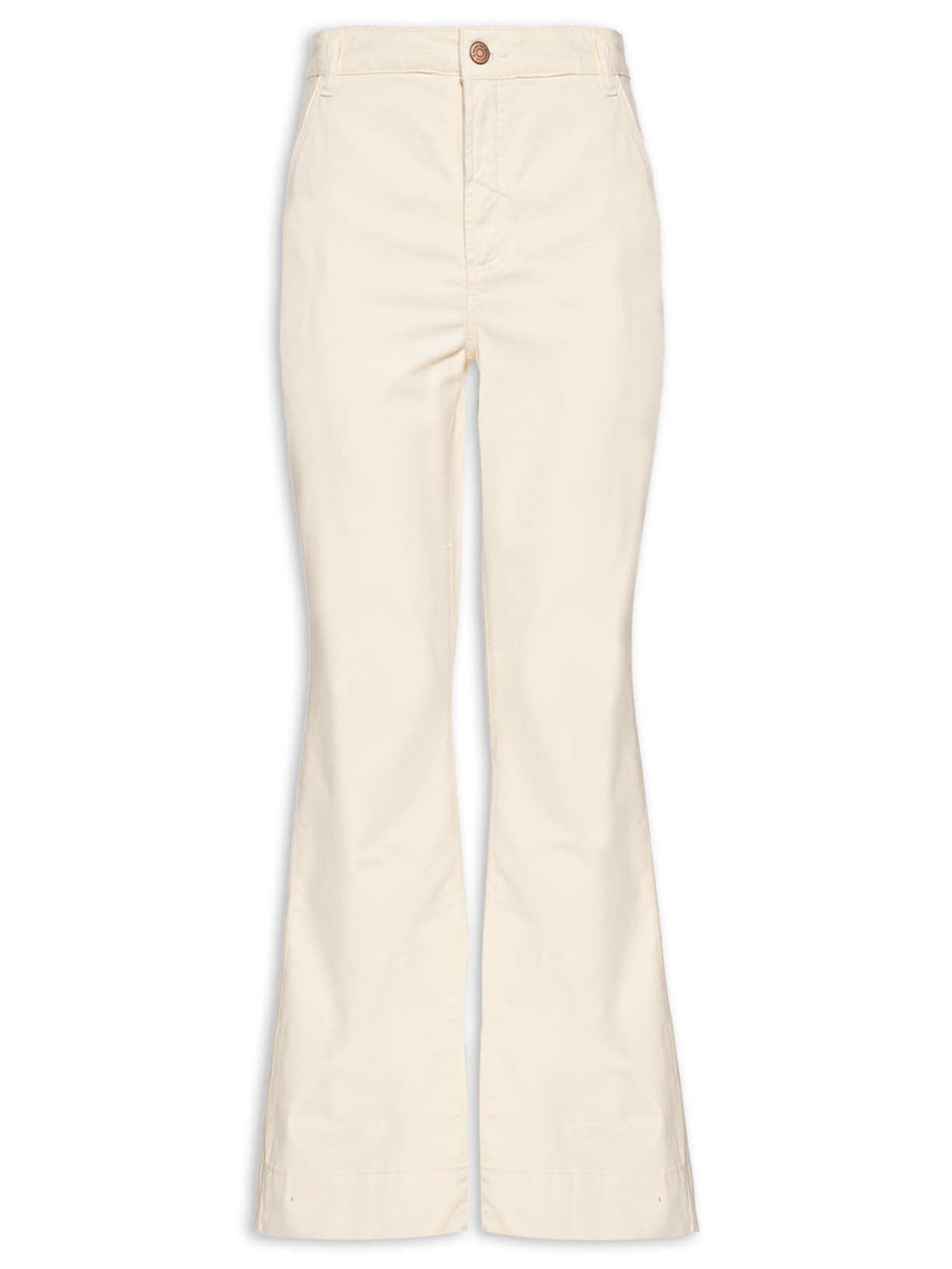 Calça Feminina Sarja Fluída Color - Bege