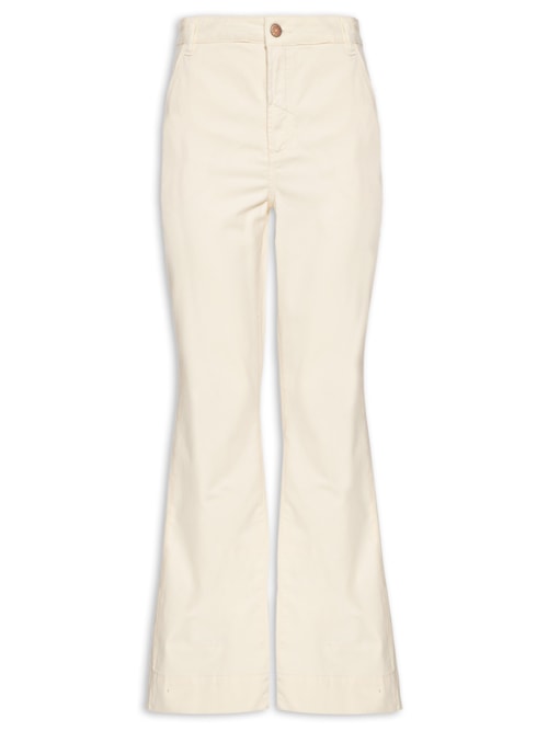 Calça Feminina Sarja Fluída Color - Bege