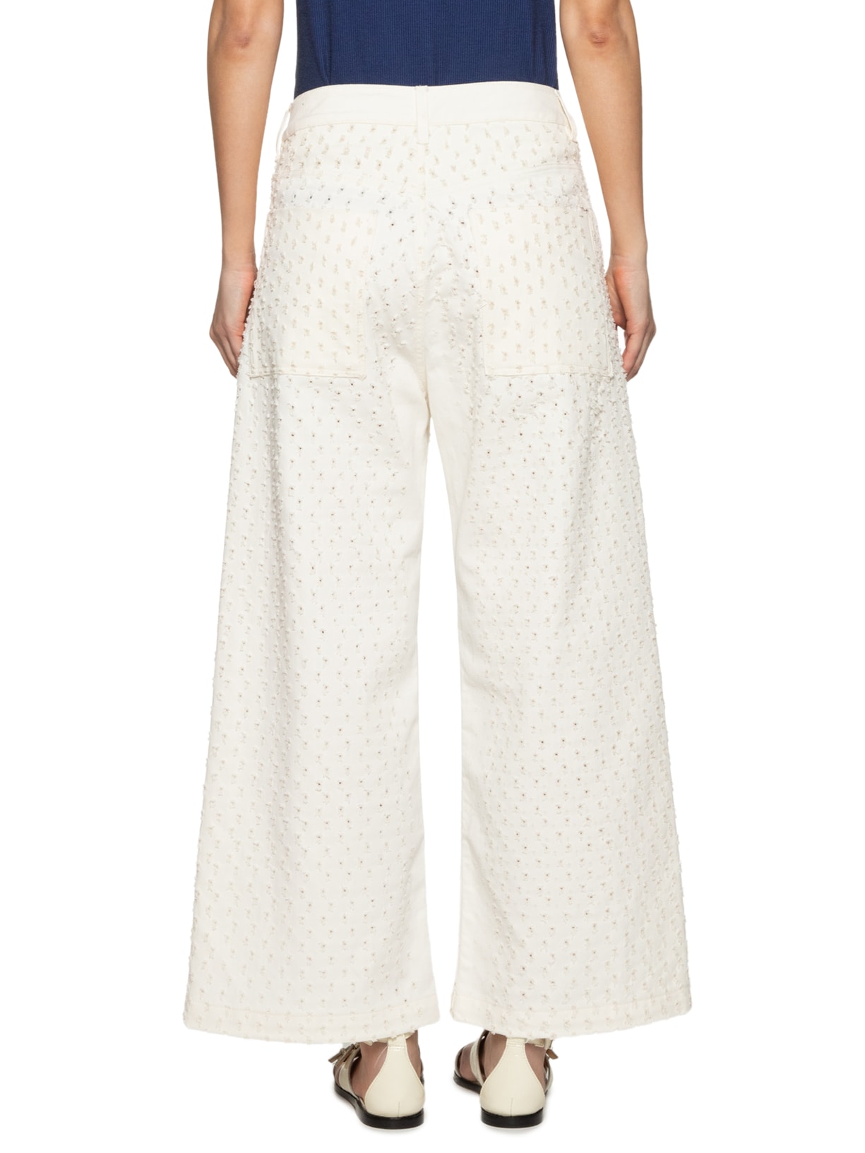 Calça Feminina Sarja Graziela Off White Mixed