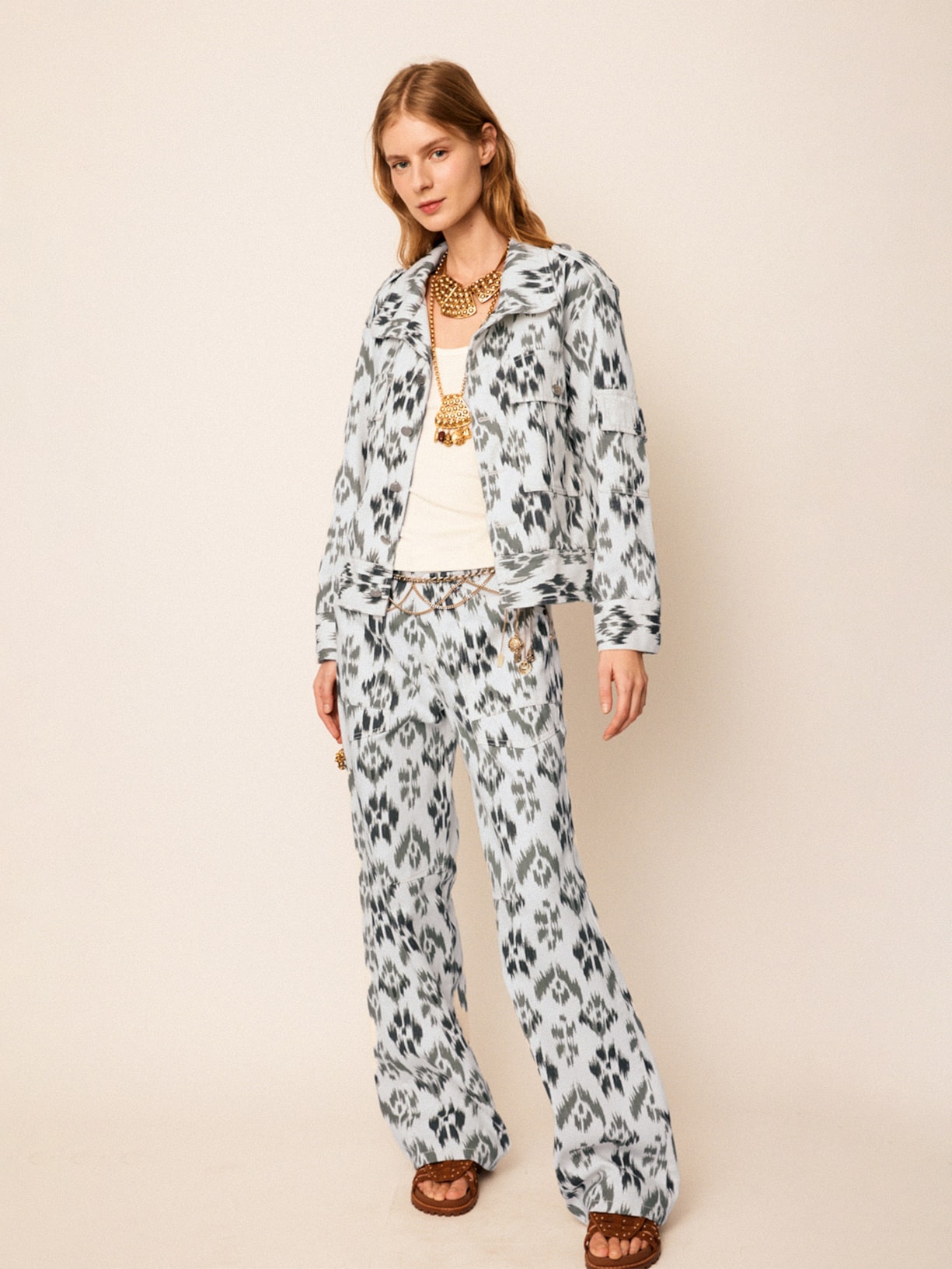 Calça Feminina Sarja Johdpur Branco Mixed