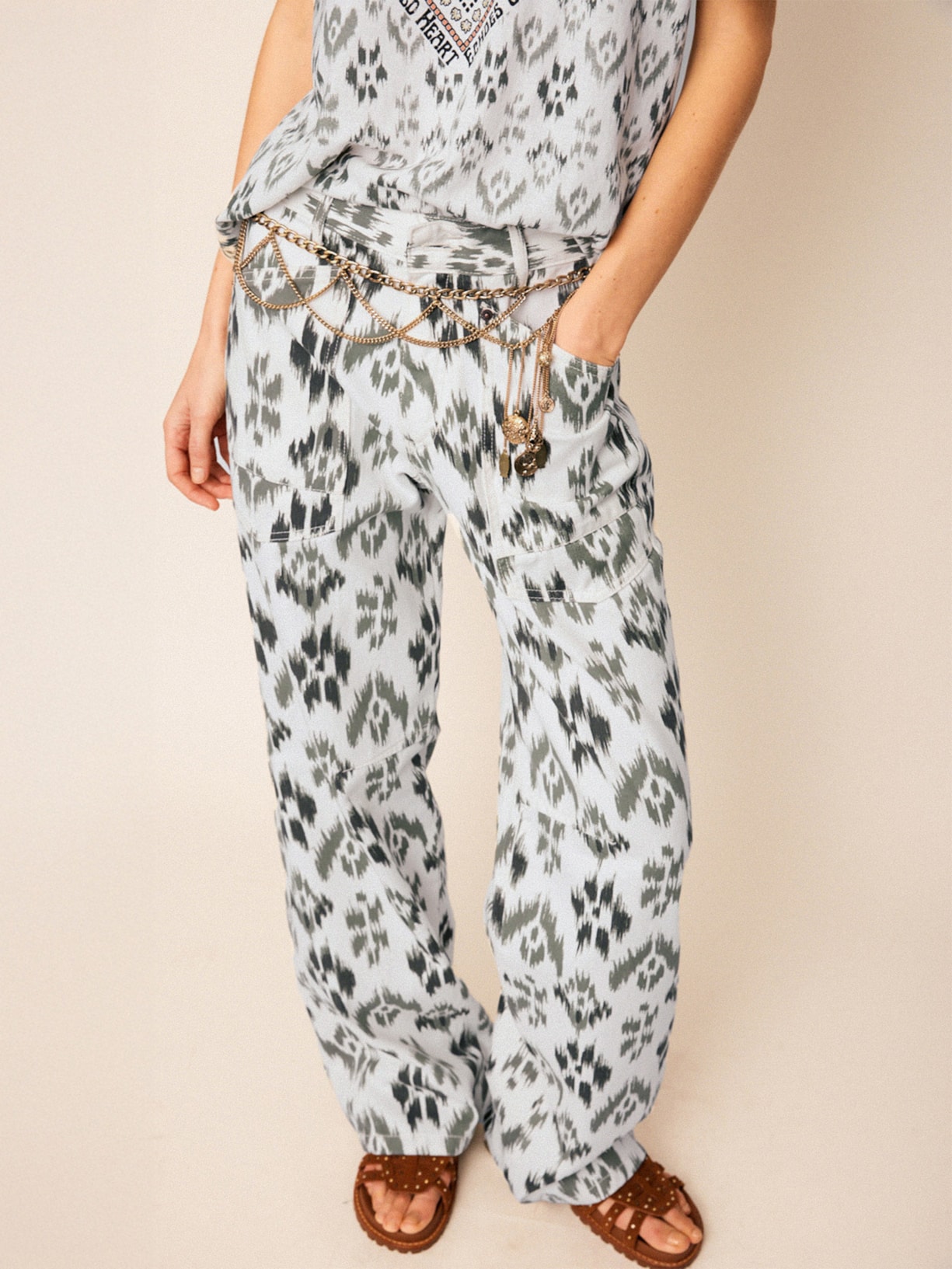 Calça Feminina Sarja Johdpur Branco Mixed