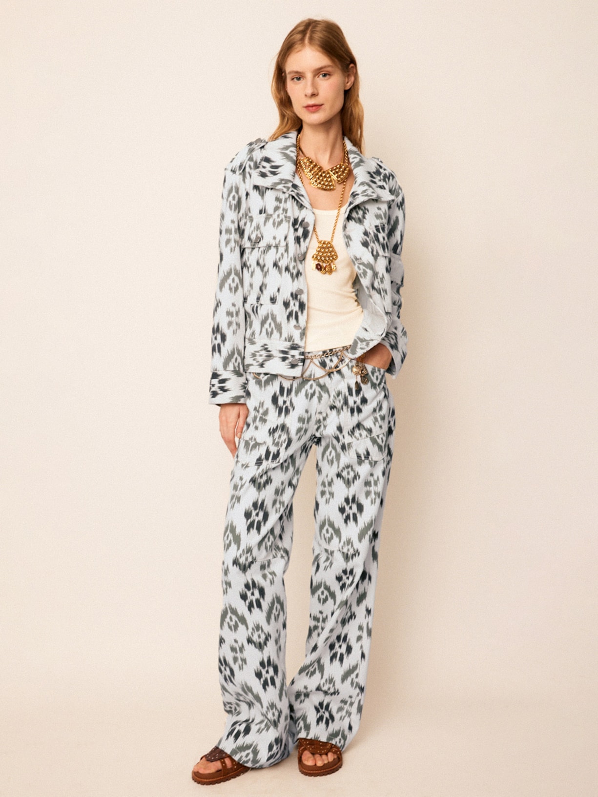 Calça Feminina Sarja Johdpur Branco Mixed