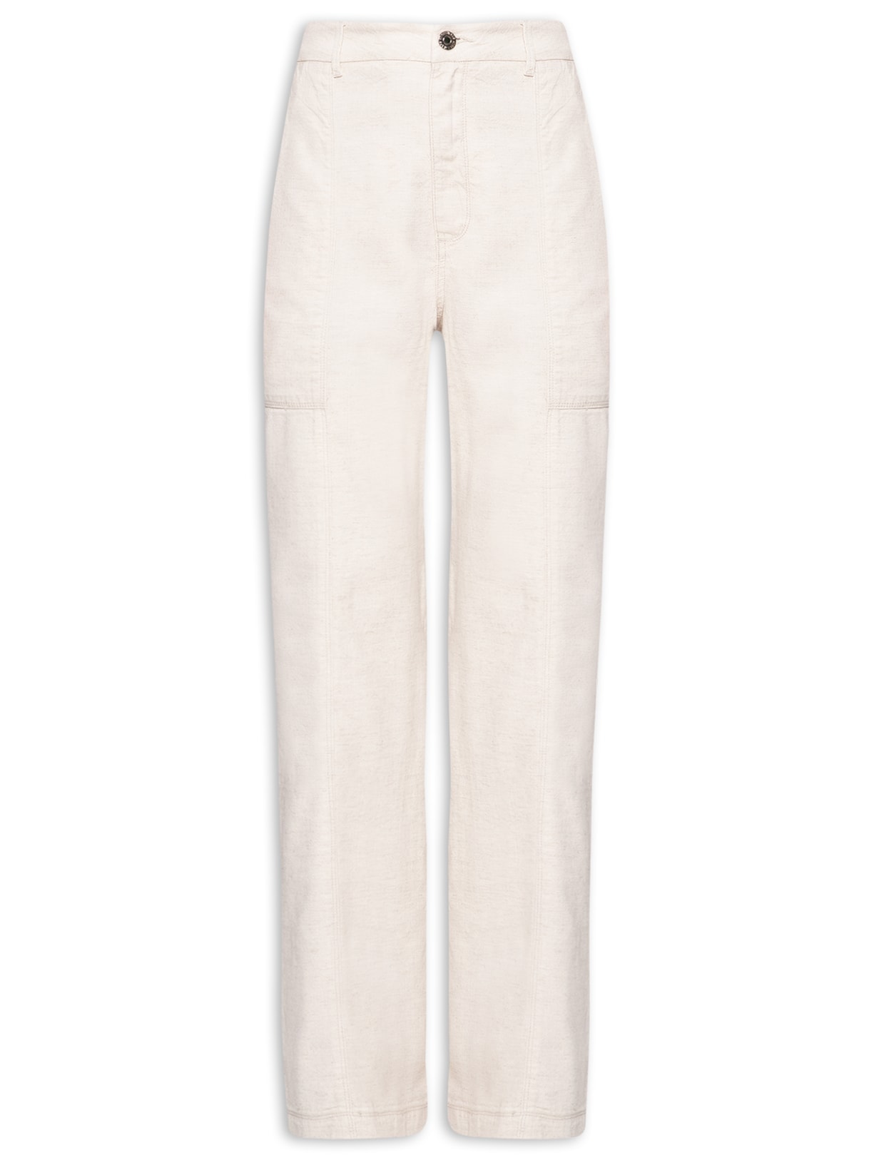 Calça Feminina Sarja Linho Boot 70s - Off White