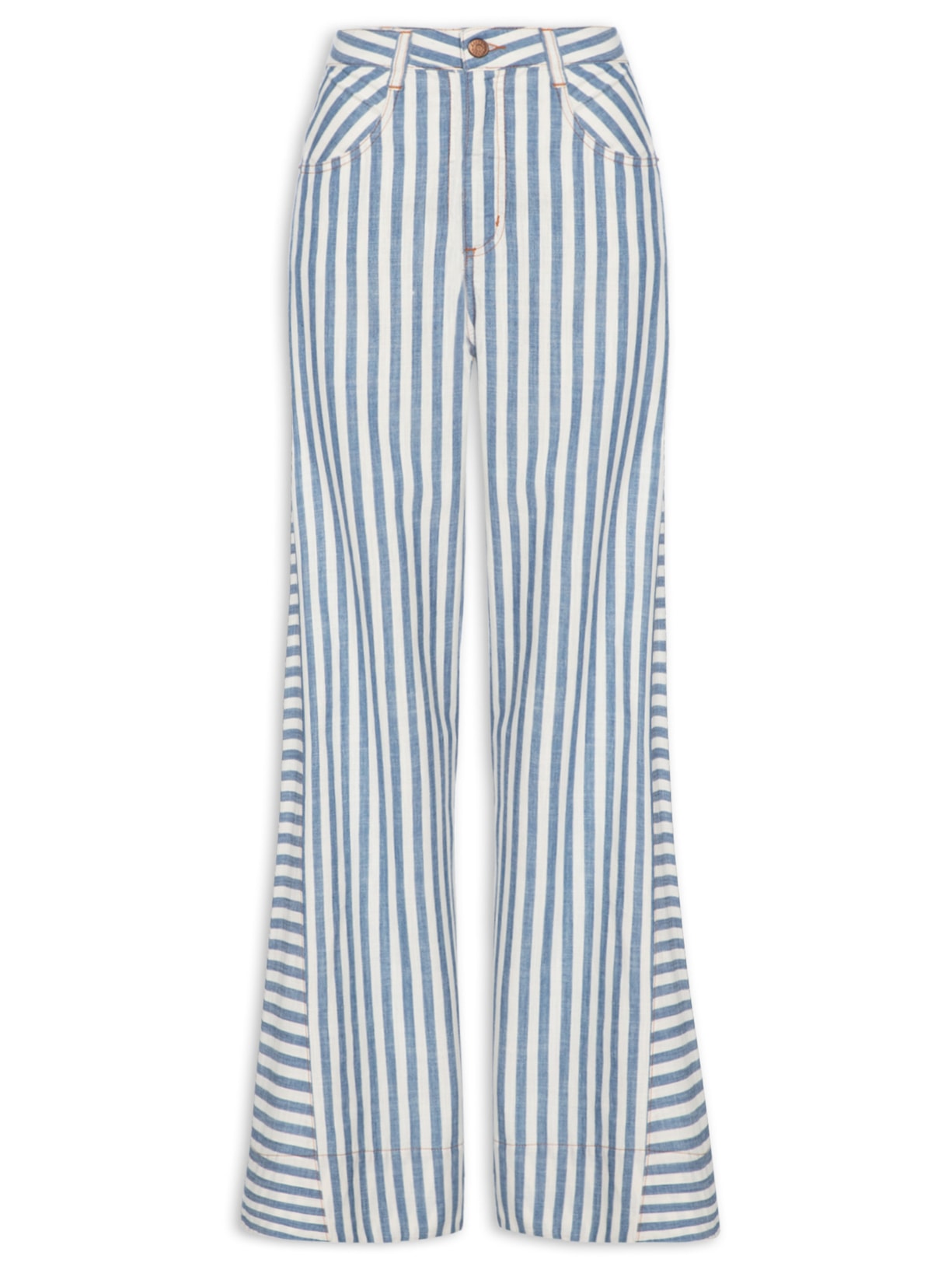 Calça Feminina Sarja Listra Denim - Azul