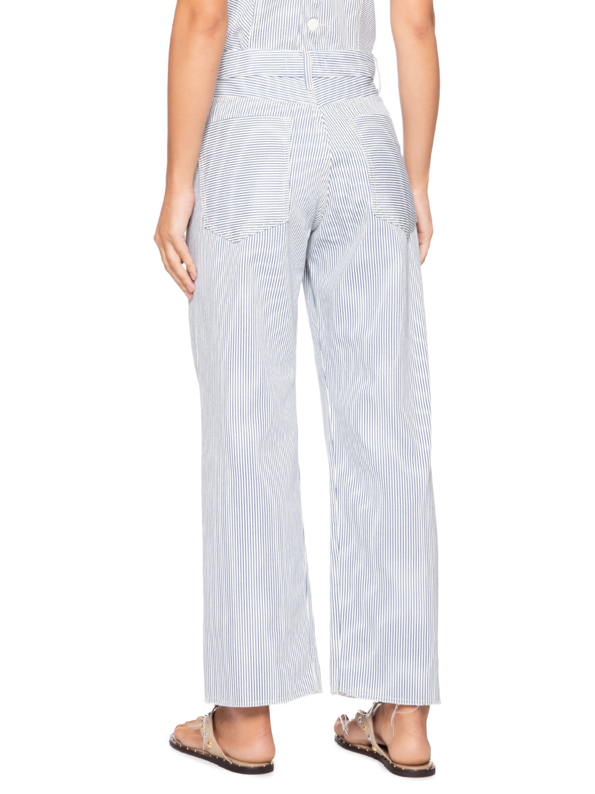 Calça Feminina Sarja Listra Denim Reta Azul Dress To