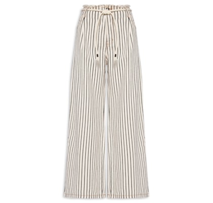 Calça Feminina Sarja Listrada - Branco