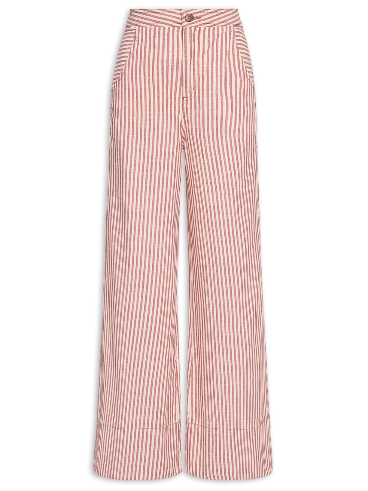 Calça Feminina Sarja Listras - Vermelho