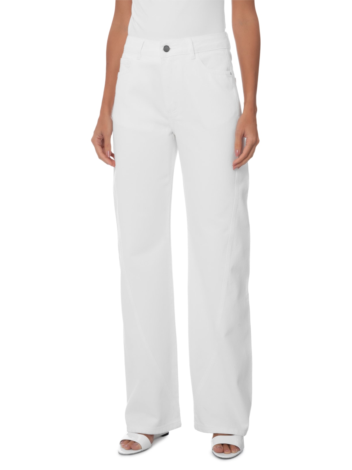 Calça Feminina Sarja Midas Branco Andrea Bogosian