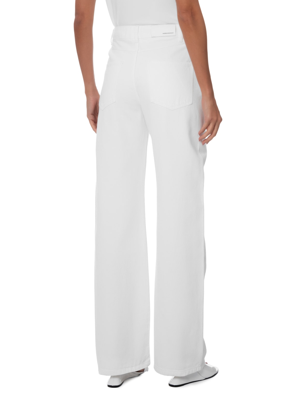Calça Feminina Sarja Midas Branco Andrea Bogosian