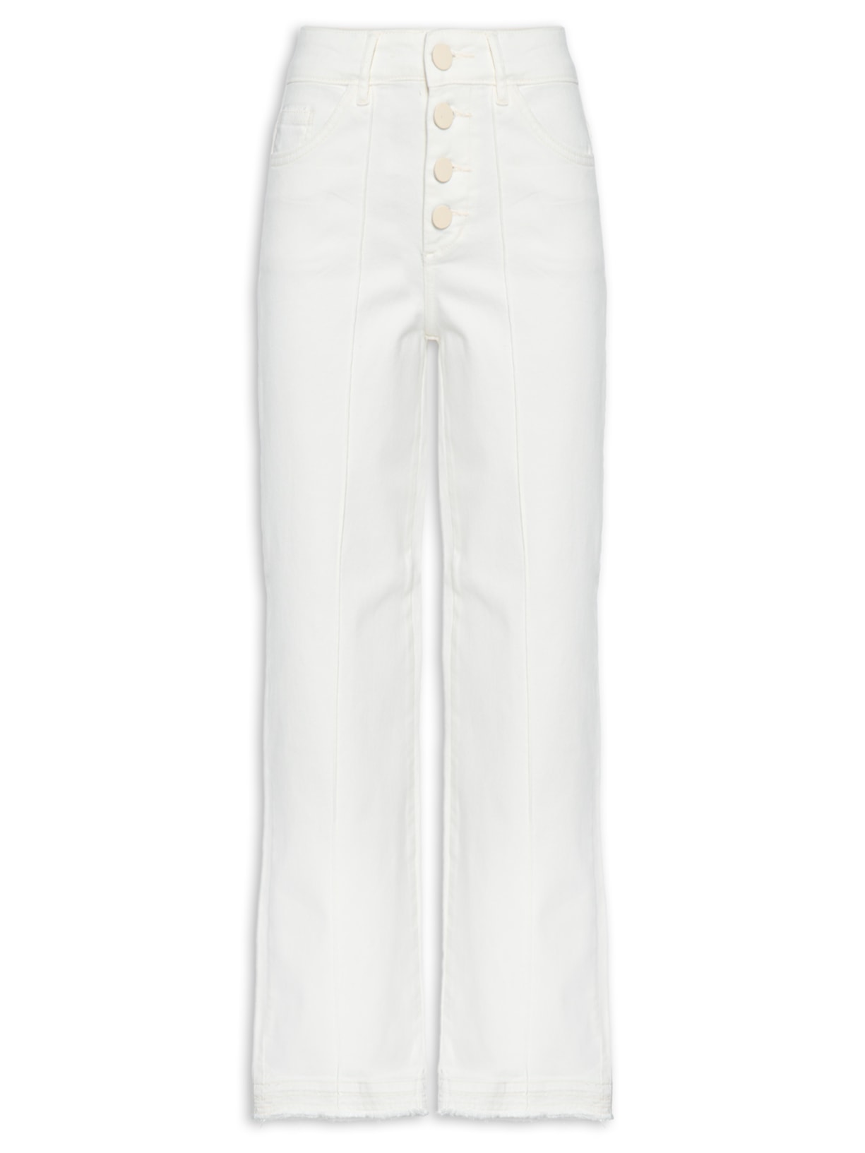 Calça Feminina Sarja Nervura - Off White