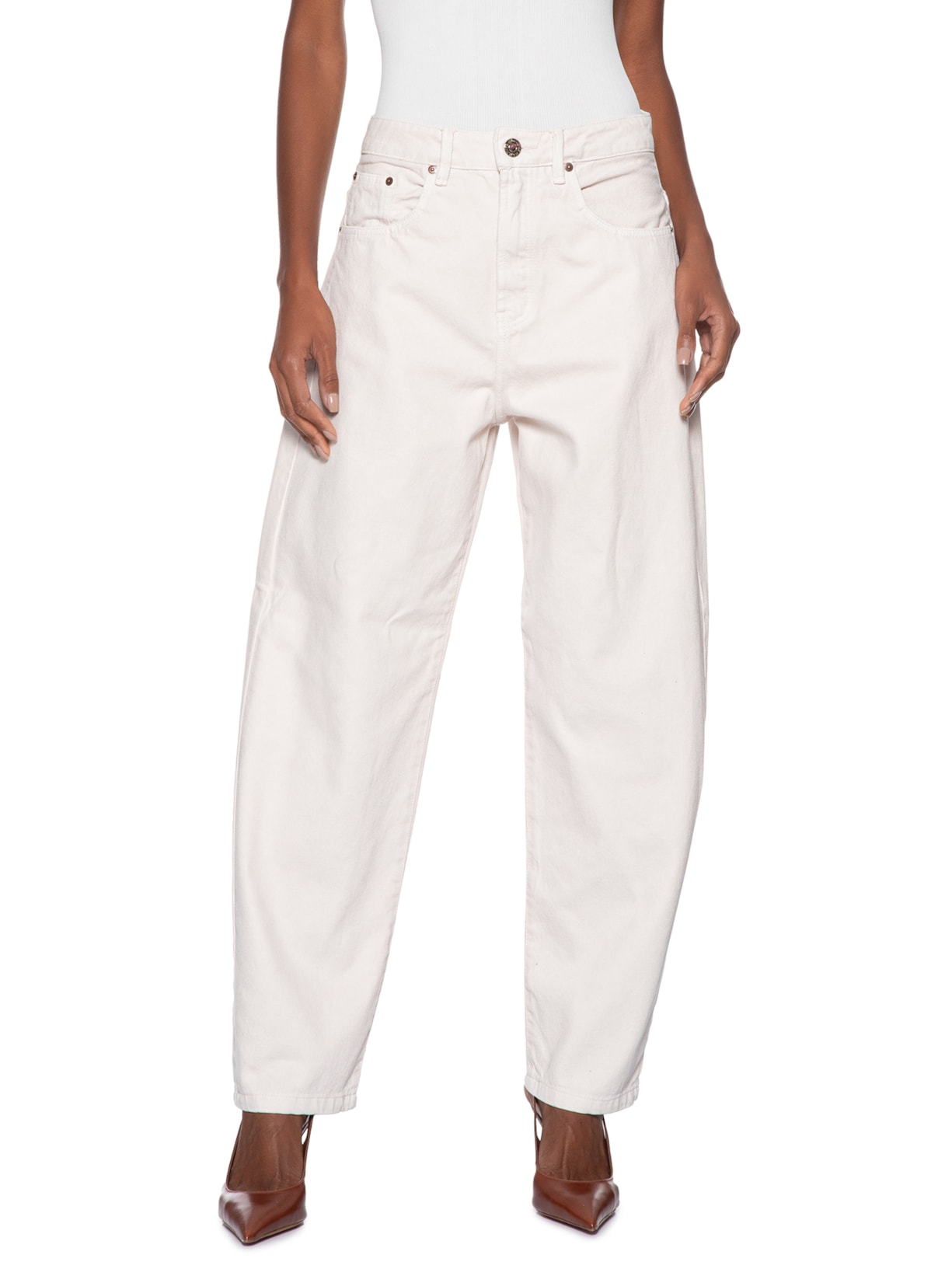 Calça Feminina Sarja Nipper New Basic Branco Animale Jeans