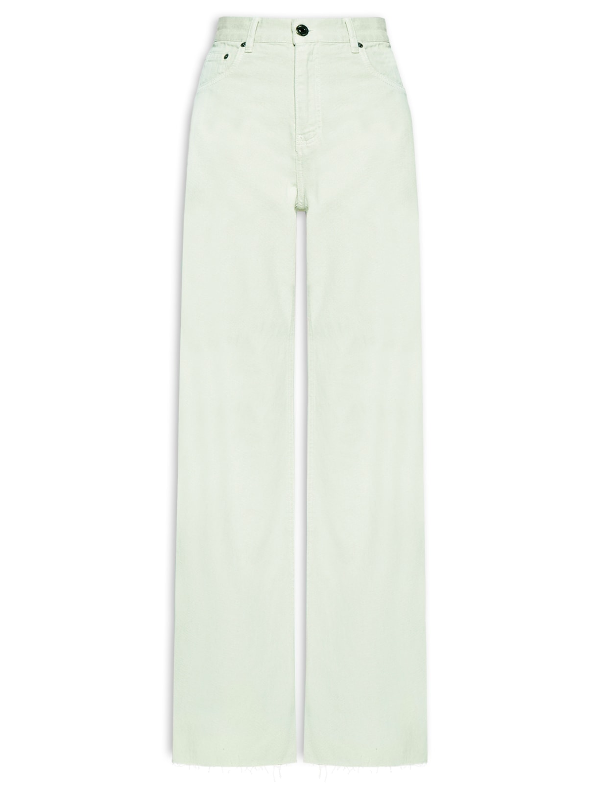 Calça Feminina Sarja Pantalona Barra A Fio Cinza Animale Jeans