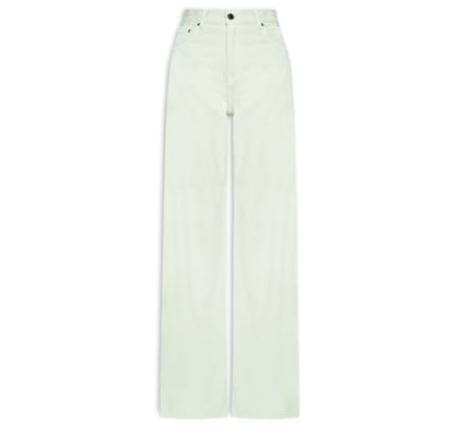 Calça Feminina Sarja Pantalona Barra A Fio - Cinza