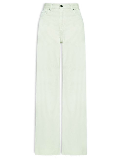 Calça Feminina Sarja Pantalona Barra A Fio - Cinza