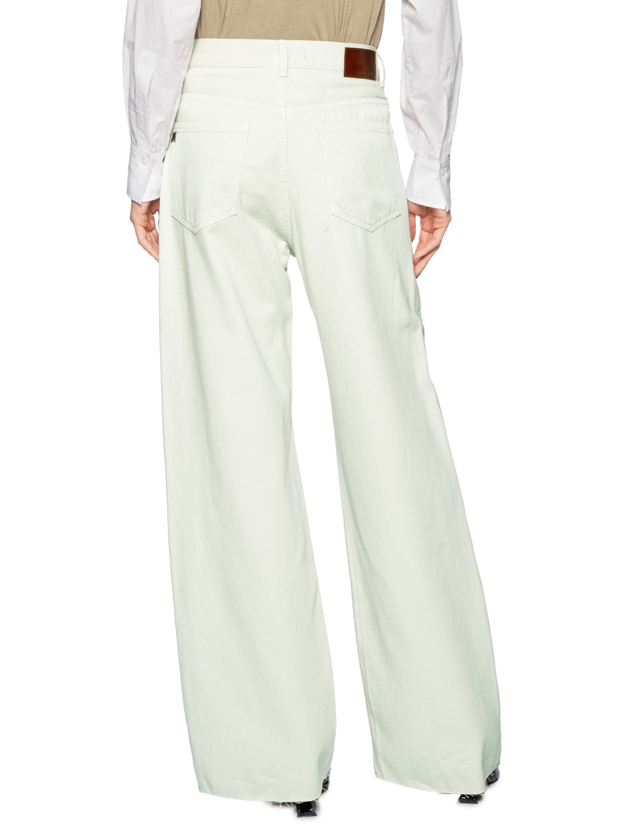 Calça Feminina Sarja Pantalona Barra A Fio Cinza Animale Jeans