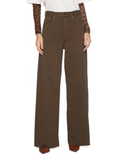 Calça Feminina Sarja Pantalona Barra A Fio - Marrom by ANIMALE JEANS