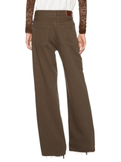 Calça Feminina Sarja Pantalona Barra A Fio - Marrom by ANIMALE JEANS
