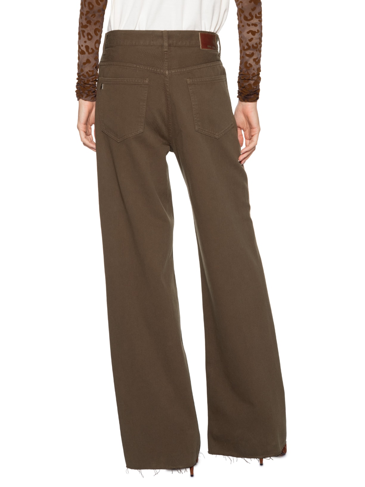 Calça Feminina Sarja Pantalona Barra A Fio - Marrom by ANIMALE JEANS