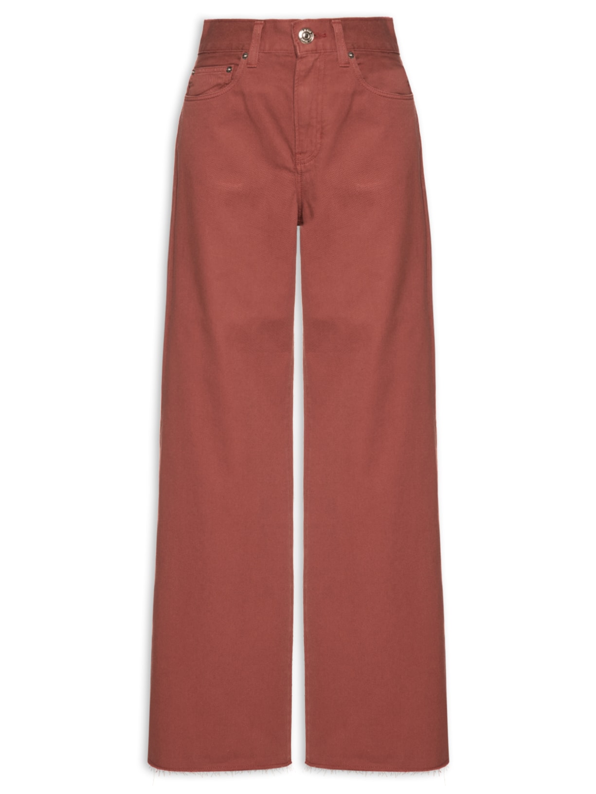 Calça Feminina Sarja Pantalona Color - Vermelho
