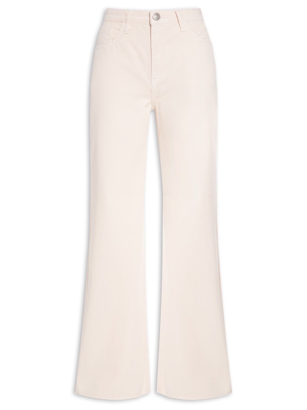 Calça Feminina Sarja Pantalona Rock Barra à Fio - Bege