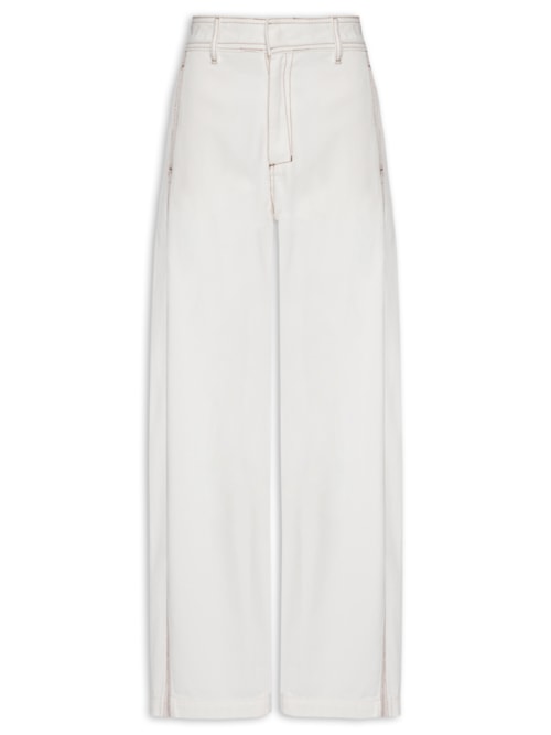 Calça Feminina Sarja Pespontos - Branco
