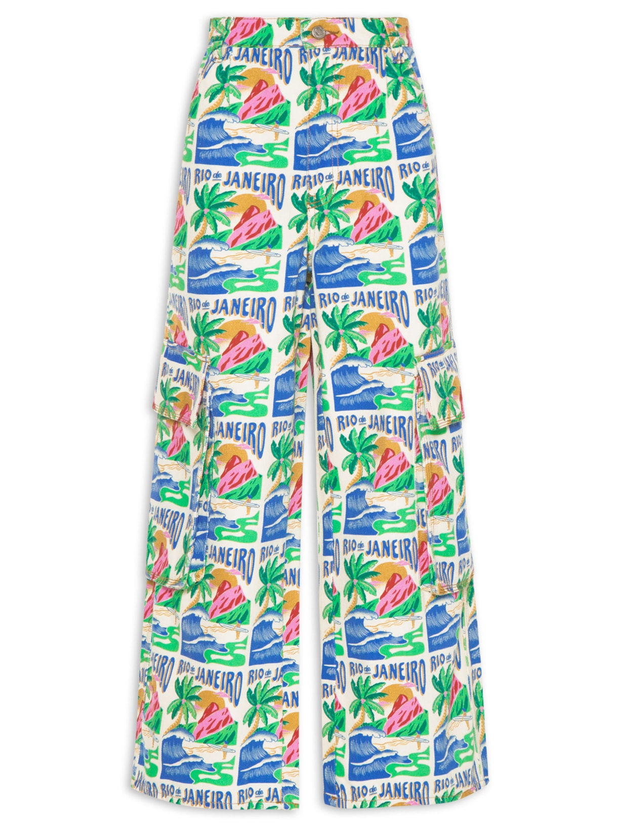 Calça Feminina Sarja Poster Carioca - Verde